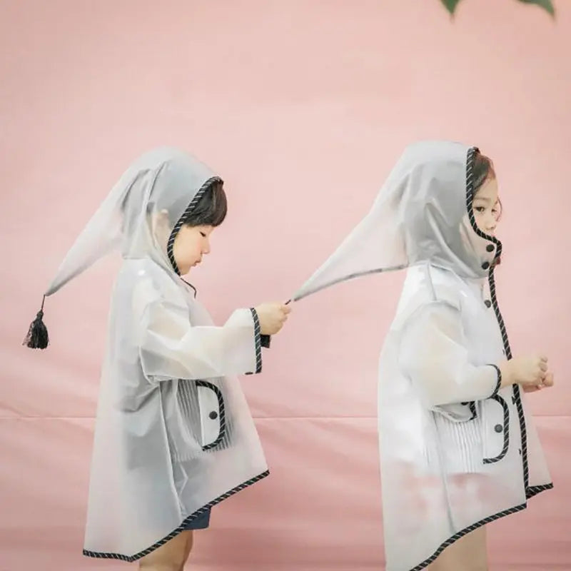 Hooded Raincoat Clear Jacket Rain Coat Durable Lightweight Rain Wear For Girls Boys Children, S, M, L, XL, XXL дождевик