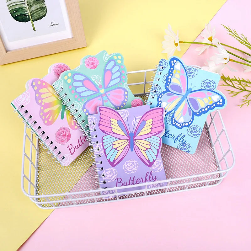 Weibo Creative Cartoon Coil Notebook Student Portable Butterfly Notebook Cute Small Gifts for Children Paper Gift
