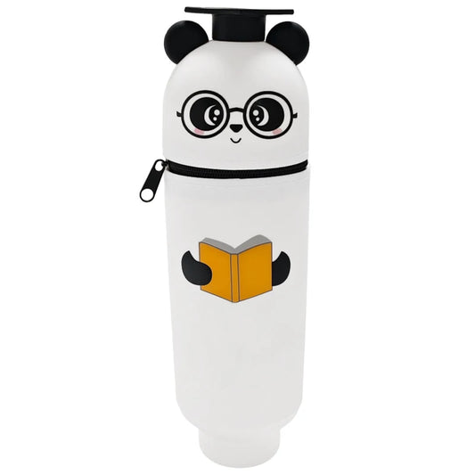 Silicone Cartoon Pencil Case with Zipper, Stand Up Organizer for Kids School Supplies