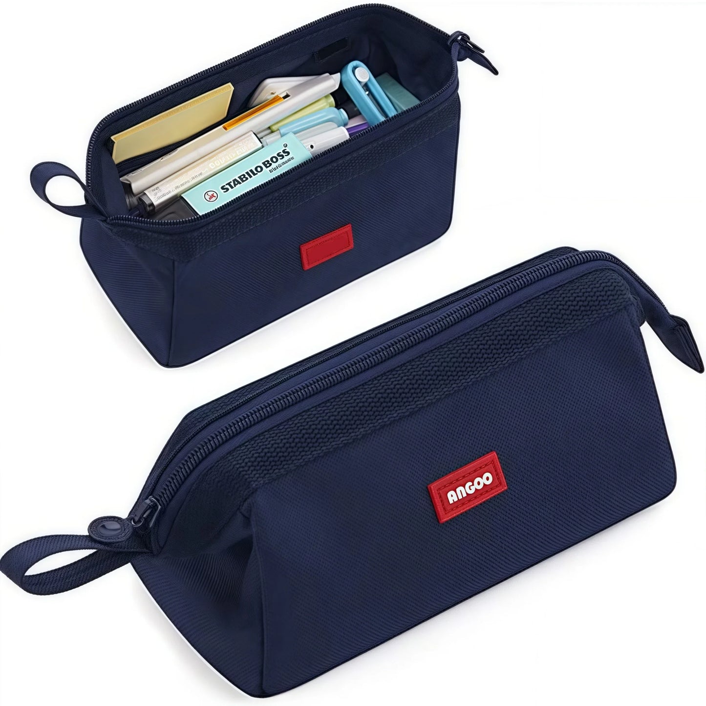 Large Capacity Pencil Case With Pen Holder Label Minimalist Student Stationery Storage Creative Stationery Storage Bag