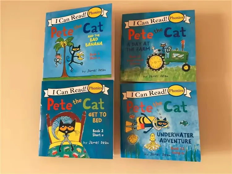 Pete the Cat 12 Books Set I Can Read English Picture Story for Children Early Education Pocket Size Reading Material