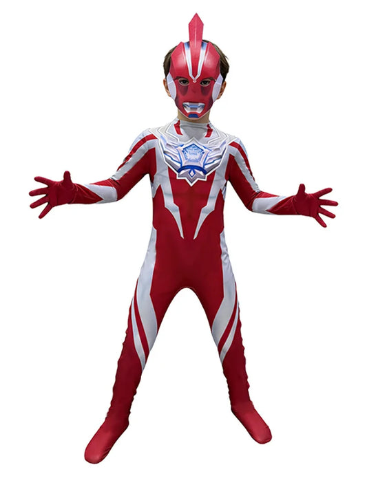Kids Superhero Costume Jumpsuit – Stretch Bodysuit for Stage & Halloween, Heights 100–150 cm