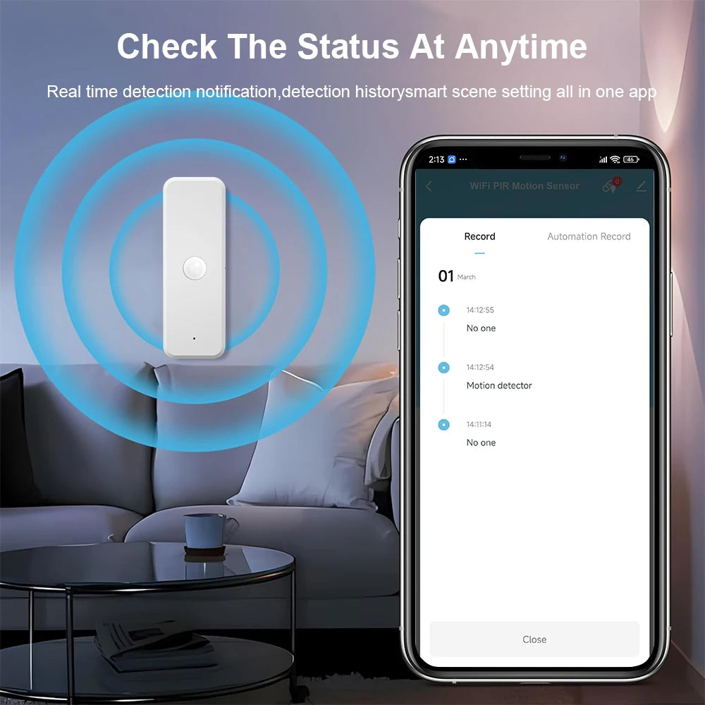 Tuya WiFi/Zigbee Human Body Infrared Detector PIR Motion Sensor Security Smart Life APP Remote Works With Alexa Google Home