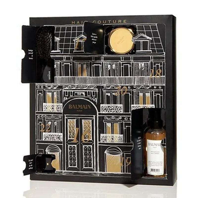 Custom 24 Drawers Xmas Empty Cardboard Paper Gift Beauty Cosmetic Packaging Countdown Christmas Advent Calendar Box