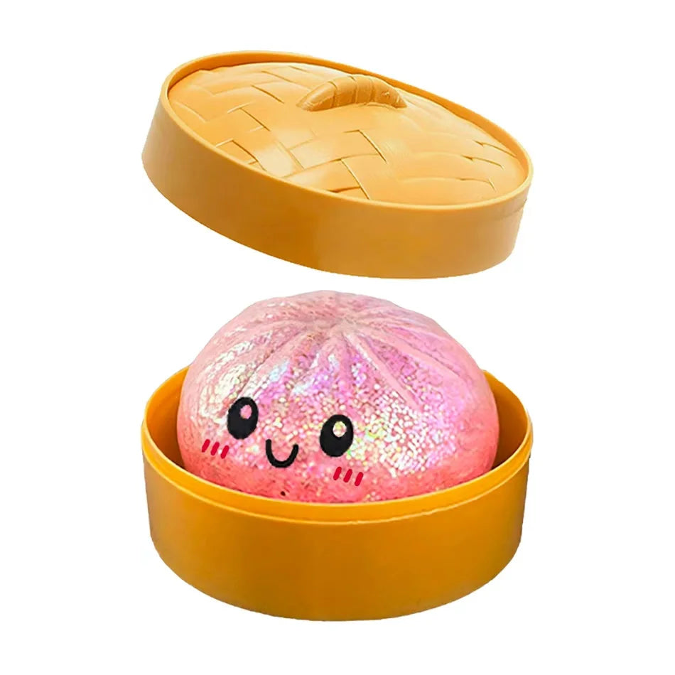 Dumpling Pressure Dumpling Squishies Cute Colorful Bun Toy Slow Rising Stress Relief Fidget Toy for Kids Adults Anti-Anxiety Gif