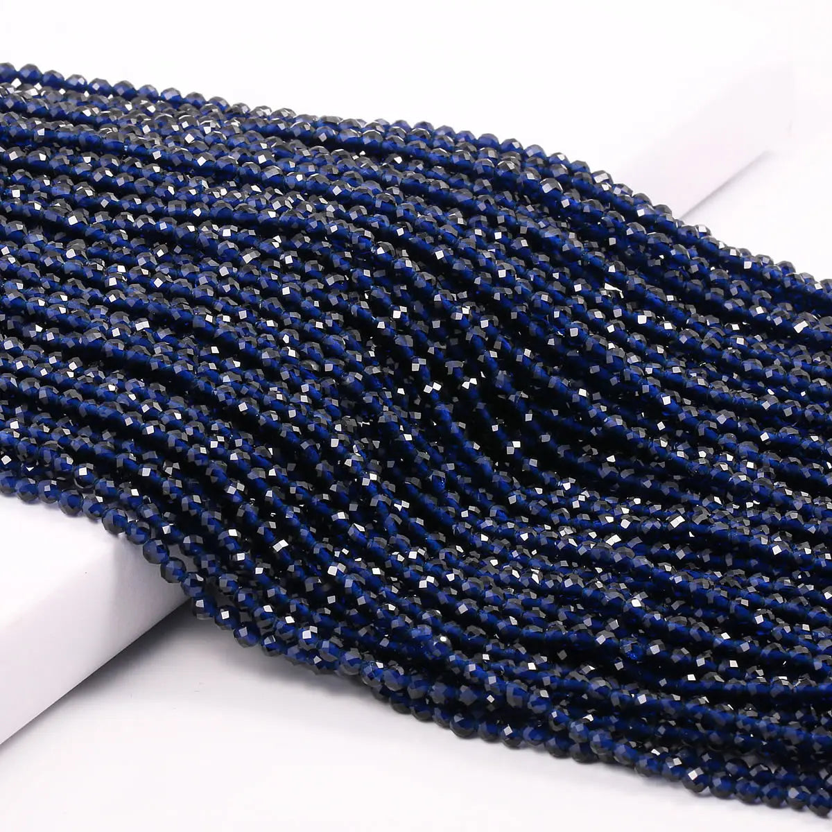 5 Strings Natural Spinel Stone Beads Faceted Round Crystal Spacer Glass Beads Bracelet DIY Jewelry Making Bracelet Necklace