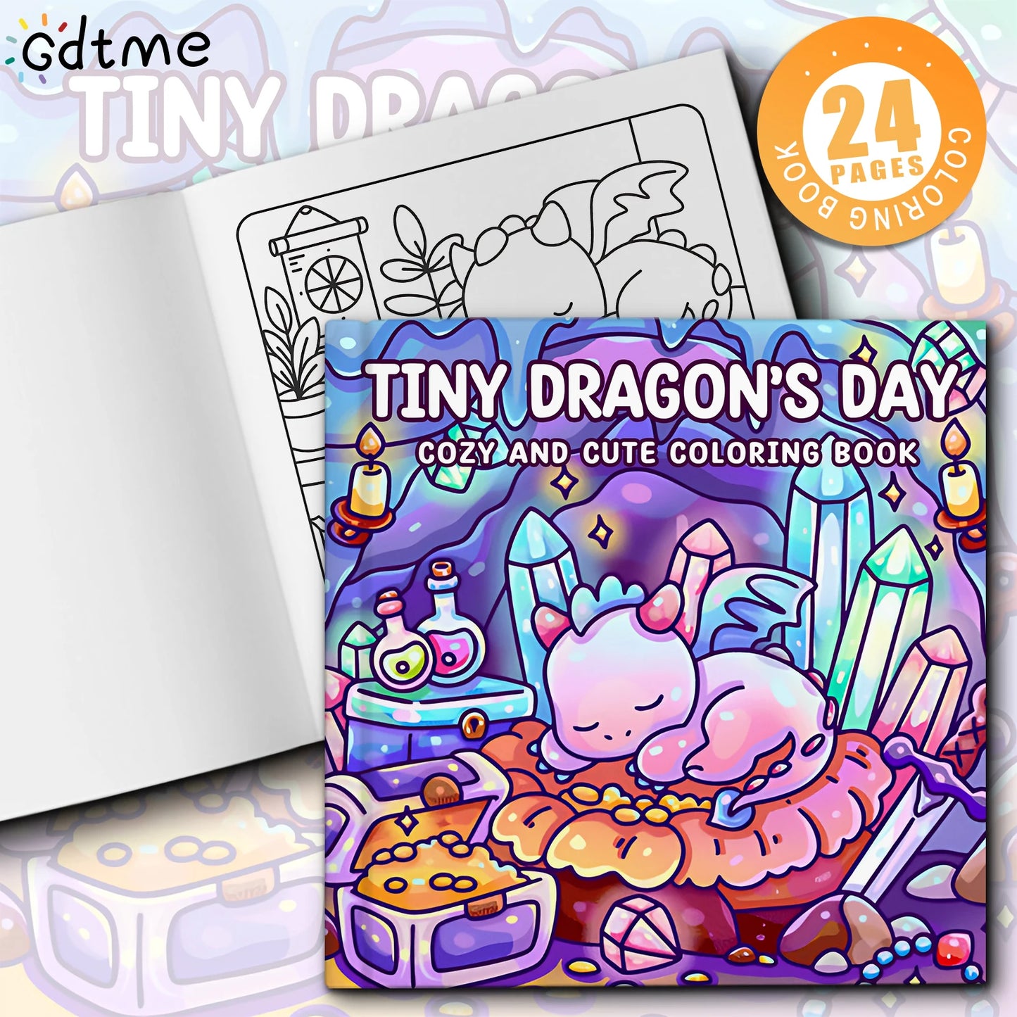 TINY DRAGON'S DAY COZY AND CUTE Coloring Book for Adult Relieve Stress Kill Time DIY Painting Drawing Book Kids Educational Toys