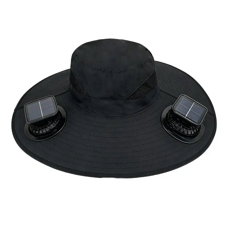 【SE】Solar Powered Sun Hat Cooling Fan UV Protection Outdoor Hiking Fishing Camping Summer Travel Bucket Hat Sun Protection Hat