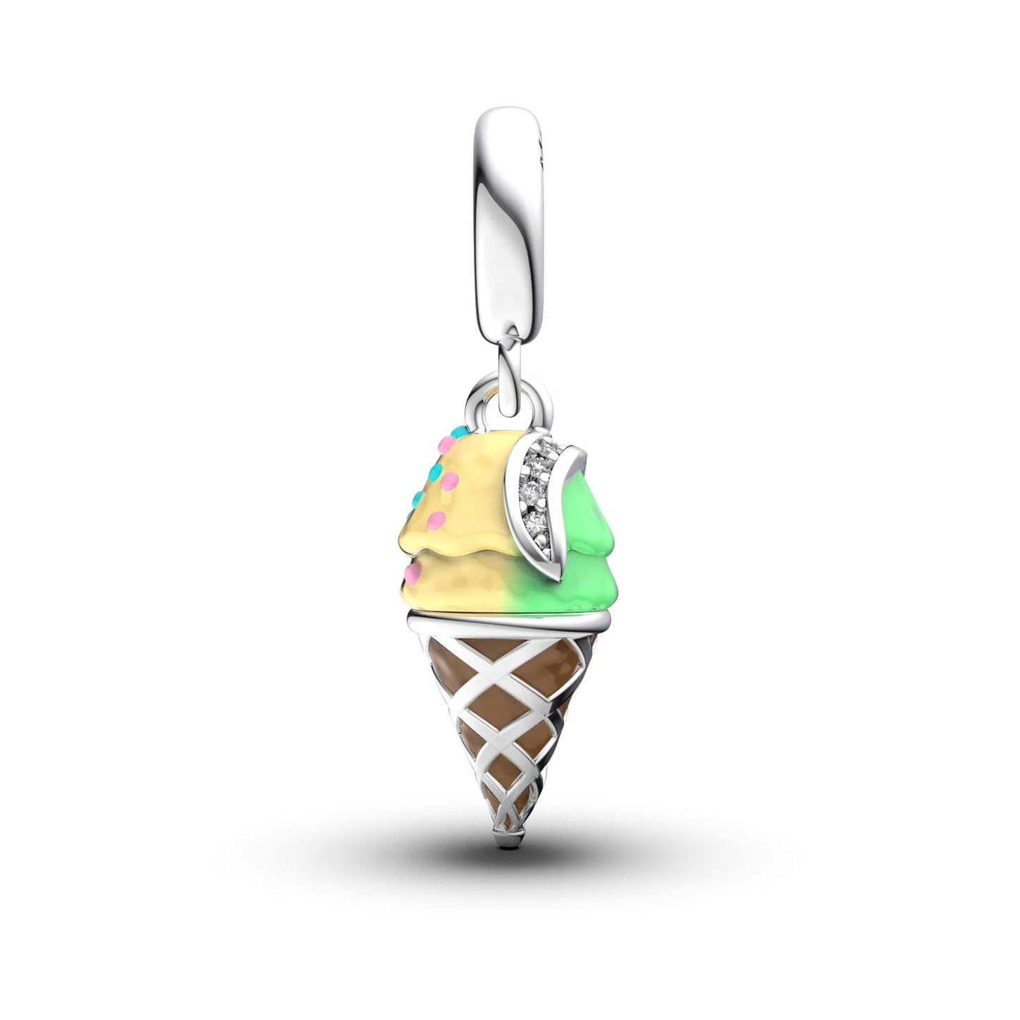 New S925 Sterling Silver Scoop Ice Cream Charms Pendant, DIY Beads for Original Bracelet Necklace Making Jewelry Gift for Women