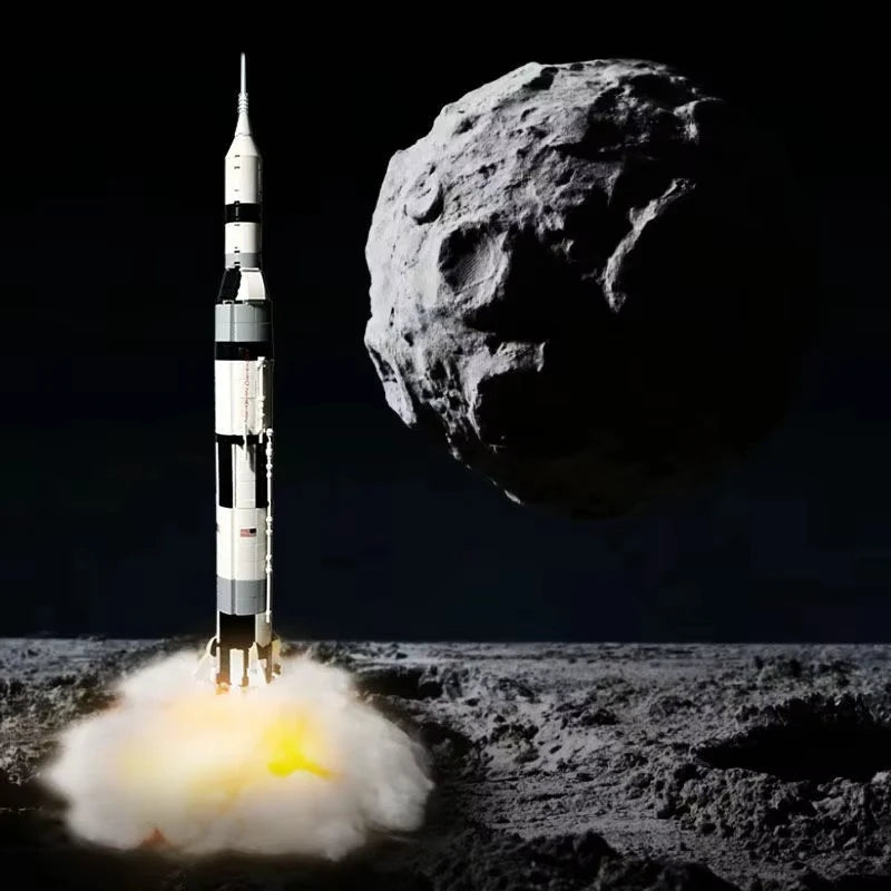 Apollo Saturn V Rocket Building Blocks Kit 602PCS - 59cm Space Exploration Model STEM Kid Toys for Educational Gift For Birthday