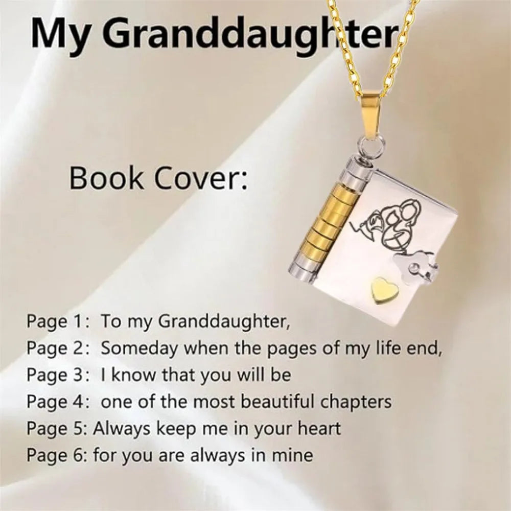 Mother’s Day Gift Best Mom Ever Book Necklace Stainless Steel Engraved Book Locket Necklaces Women Daughter Present for Mom