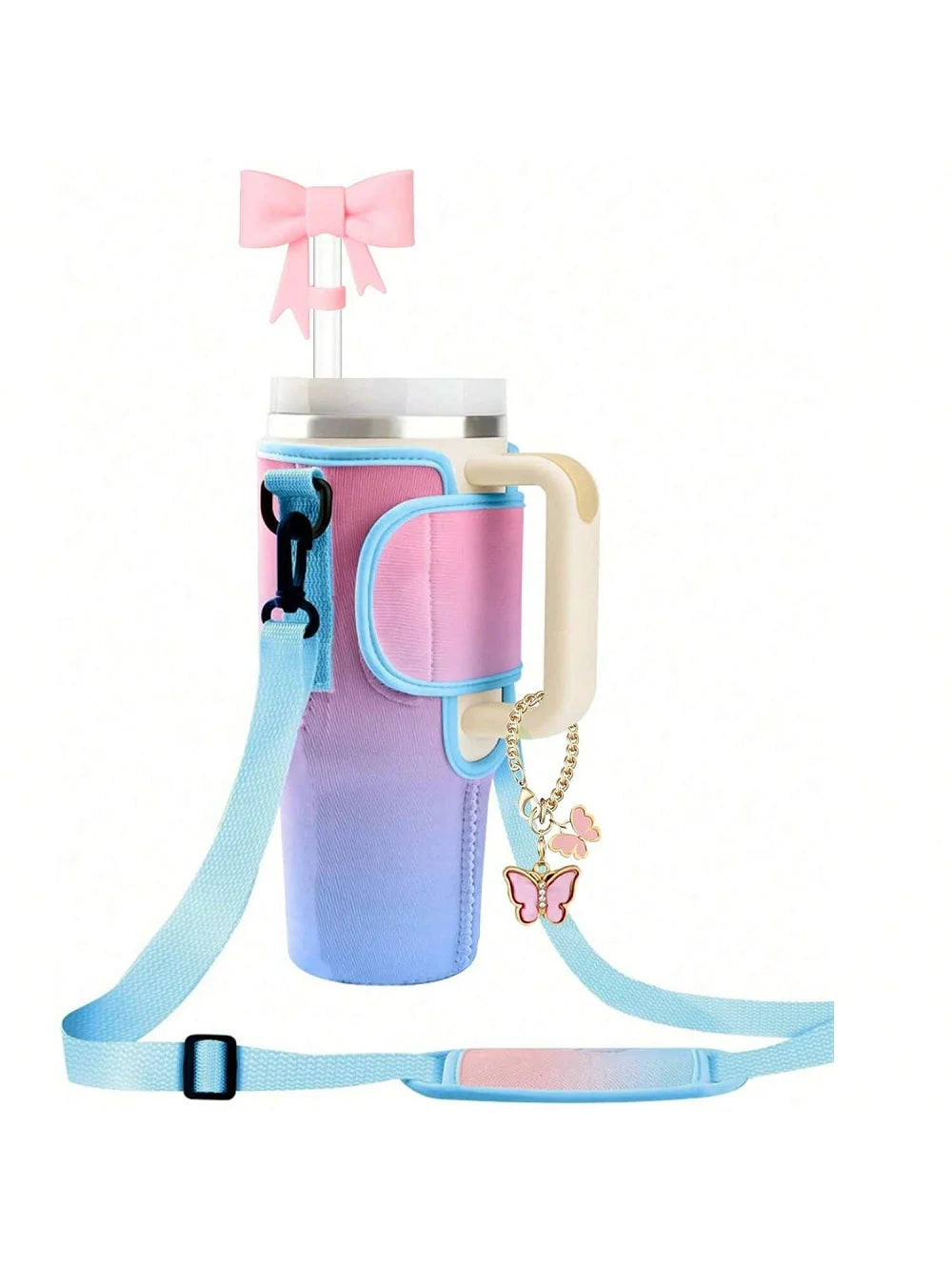 1PC Water Bottle Carrier Bag for Large Capacity Tumbler Cup with Handle Water Bottle Cup Sleeve with Adjustable Shoulder Strap