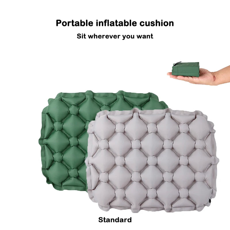 Inflatable Seat Cushion,Portable Lightweight Travel Air Sitting Pad,Moisture and Water Resistant Camping Chair Mat for Outdoor