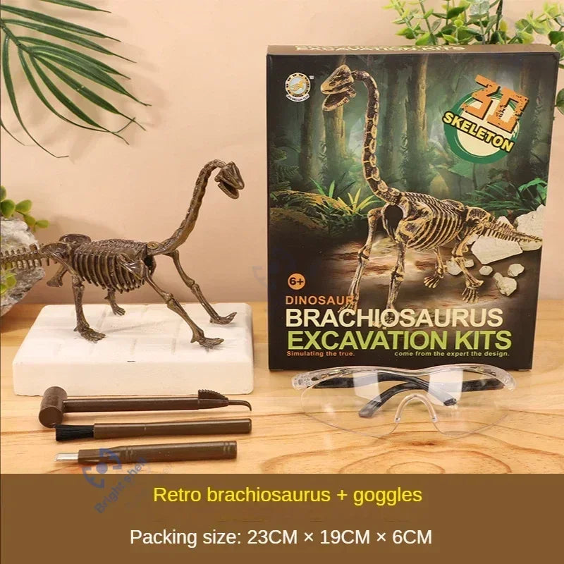 Pyramid Kids Toy Dinosaur Volcano DIY Fossil Archaeology Excavation Kit Skeletons Dig Stem Science Educational Toys for Children