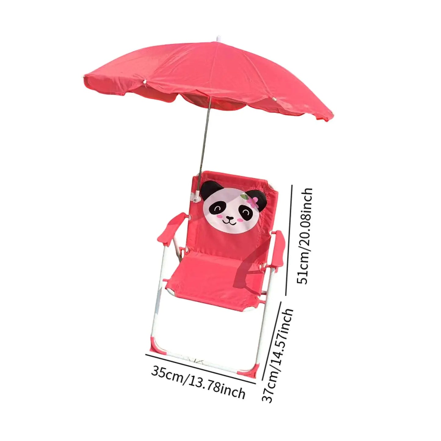 Outdoor Folding Chair Children'S Beach Chair With Sun Umbrella Camping Children'S Leisure Backrest Chair For Summer