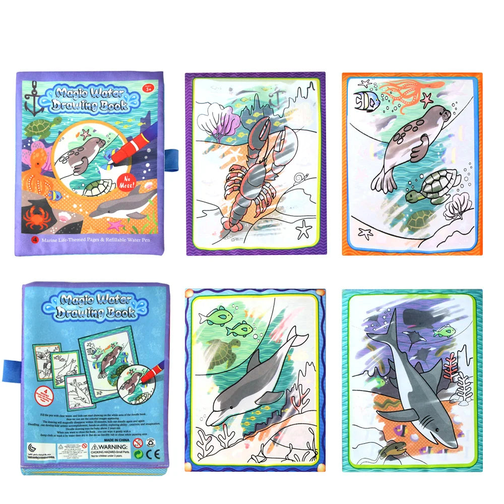 Coolplay  Magic Water Drawing Book Coloring Book Painting Board Doodle Book in Drawing Toys Educational Toys for Kids Xmas Gifts