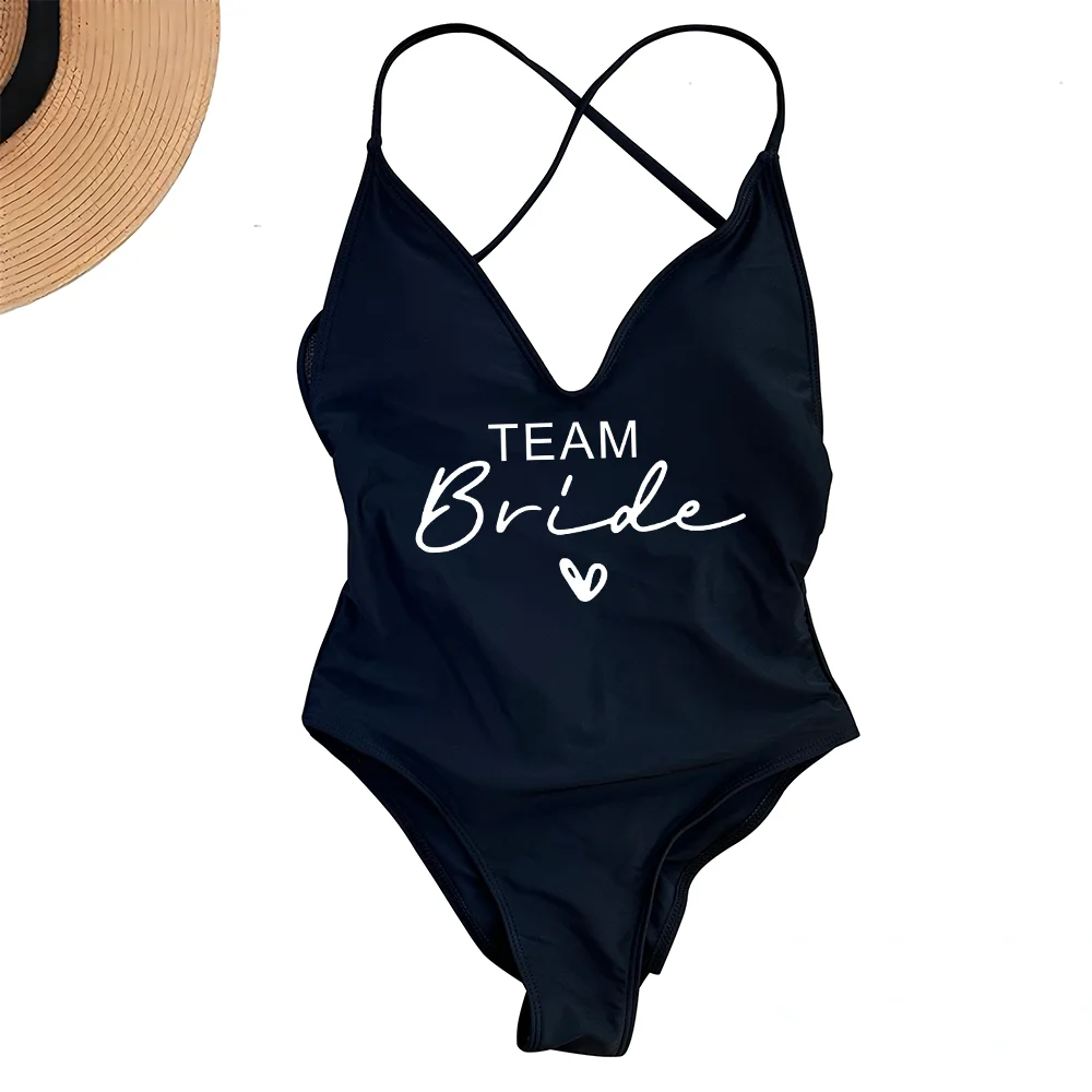 Sexy Padded One Piece Swimsuit Women Team Bride Swimwear Bikini Summer Bathing Suit Plus Size Beachwear Bachelorette Party Lady
