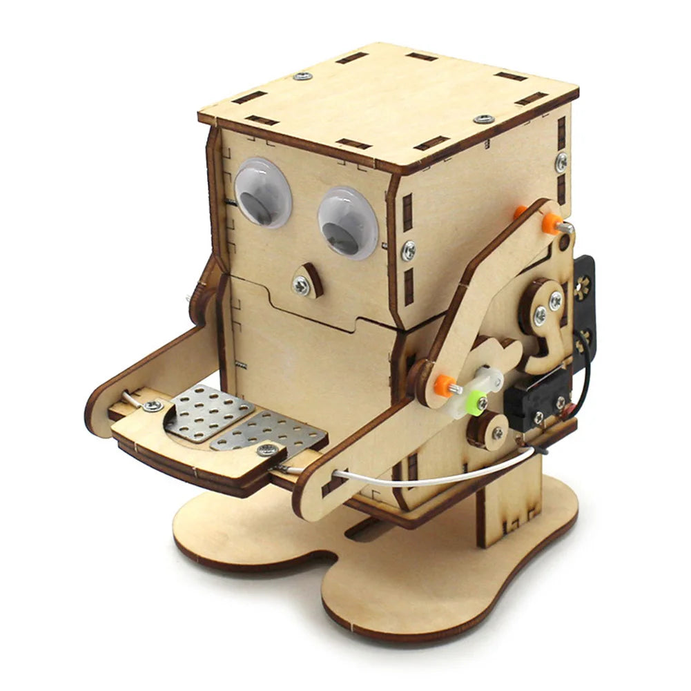 DIY Robot Eating Coin Model Assemble Kit Mini Teaching Learning STEM Project Science Education Aid Gift for School Lab