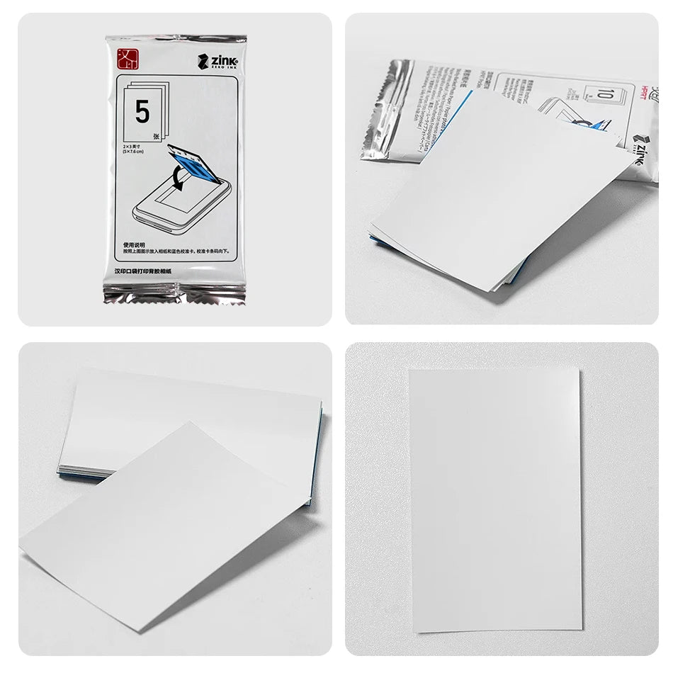 20pcs Zink Color Photo Paper 2x3 Inch Sticky-Backed Thermal Transfer Photo Paper For HPRT MT53 Pocket Photo Printer