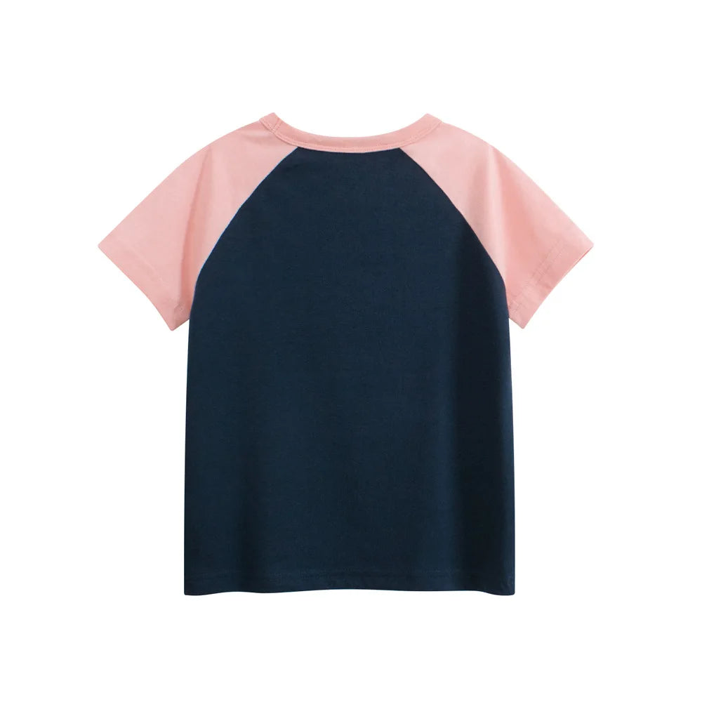 1-9T Star Print Girls T Shirt Cotton Tee Top Summer Toddler Kid Baby Clothes Rainbow Tshirt for Childrens Loose Outfit
