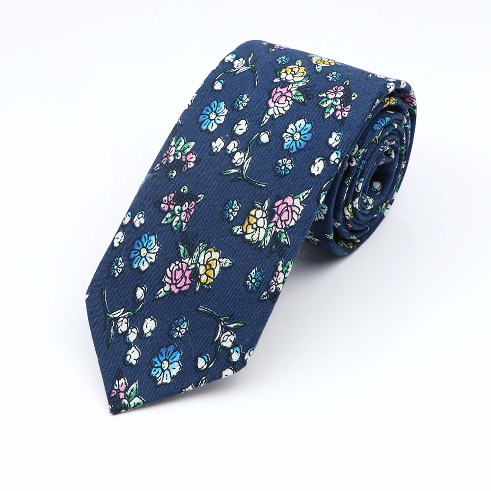 New Floral Elegant Tie For Men Women 100% Cotton Beautiful Flower Paisley Necktie Narrow Skinny Cravat Wedding Casual Corbatas