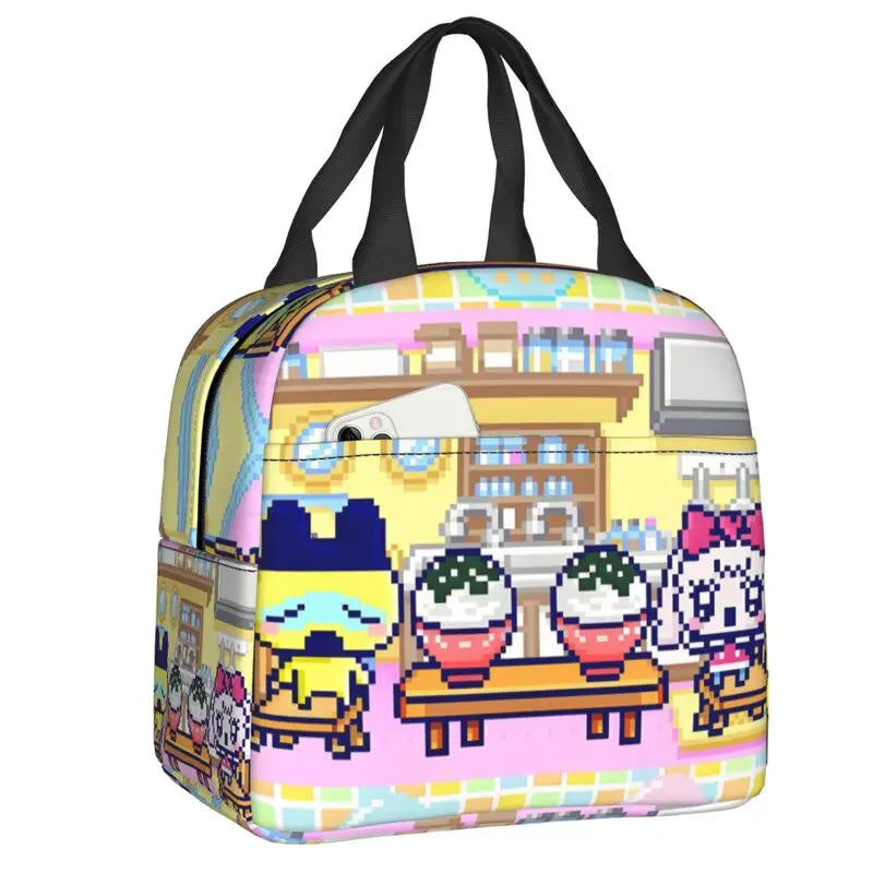 Custom Tamagotchies Cartoon Insulated Lunch Tote Bag for Women Resuable Cooler Thermal Bento Box Kids School Children