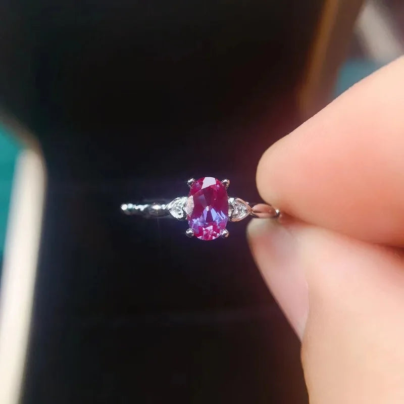 2024 New S925 Sterling Silver New Jewelry Natural Alexander Women's Ring Adjustable Silver Ring Gift