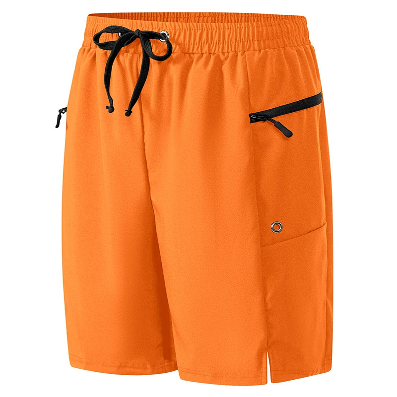 Mens Summer Beach Shorts with Zipper Pockets Quick Dry Board Shorts with Mesh Liner Swim Trunks Swimwear Swimsuit Bathing Suit