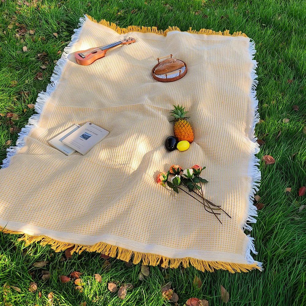 1pc Ins style Picnic Blanket, Beach Blanket, Soft & Foldable Outdoor Mat - Essential for Spring and Summer Camping, Parties