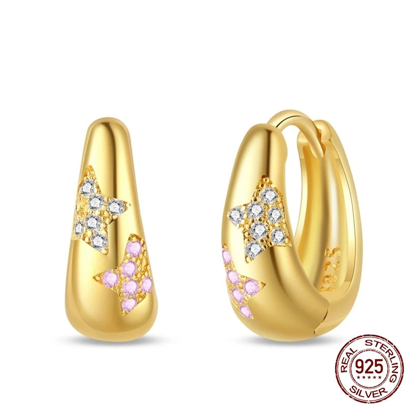 S925 Sterling Silver Rose Gold Plated Koi Earrings For Women Simple Earrings Trending  Fashion Jewelry Birthday Gift Hot