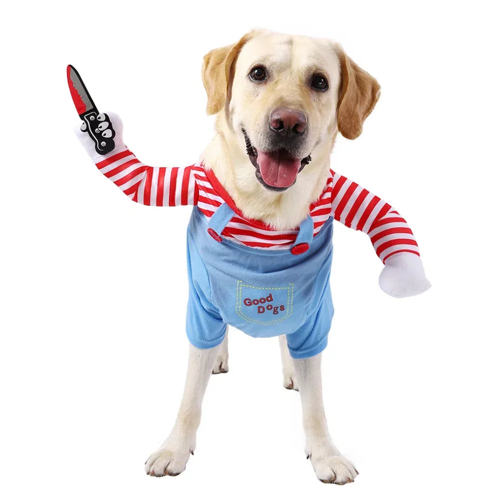 Funny Adjustable Pet Costume – Blue Halloween Outfit for Small & Large Dogs, XS–XL