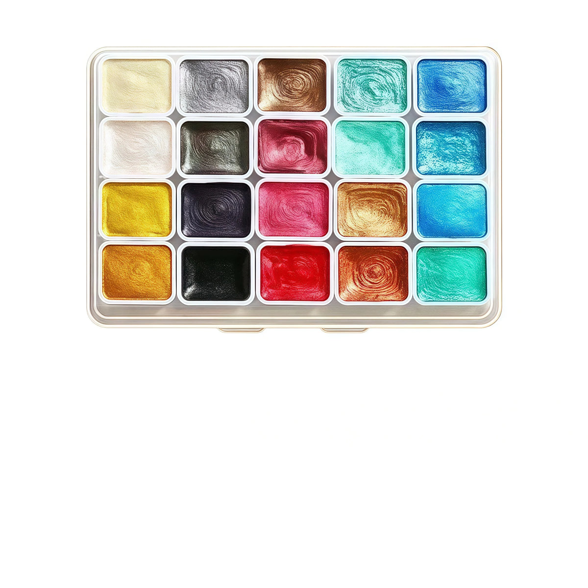 20Color Metal Watercolor Painting Set, New Portable Box With Sparkling Pearl Solid Watercolor Painting, Art Supplies