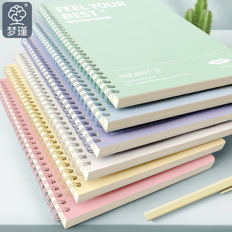 A5 B5 Thickened Spiral Notebooks Perforated Pages Loose-leaf Notebook for Students School Office Stationery Supplies