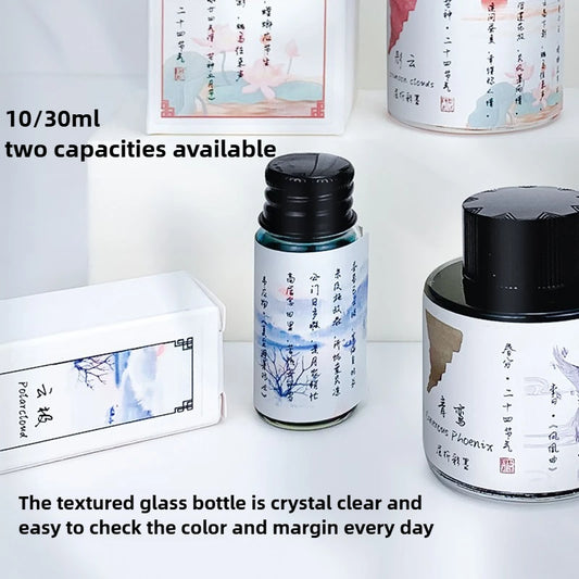 Ostrich 24 Colors 30/15ml Layered Chromatography Fountain Pen Ink Vibrant Gradient Watercolor Non Carbon Non Clogging Stationery