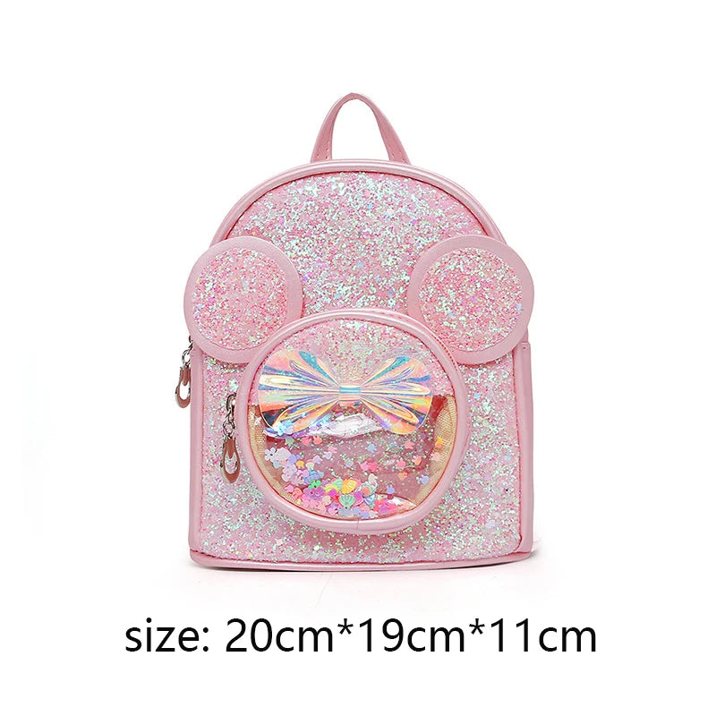 Cute Children Bag Fashion Sequin Kindergarten Backpacks for Baby Girls Cartoon Mouse Casual Backpack Princess Bag Girls Gifts