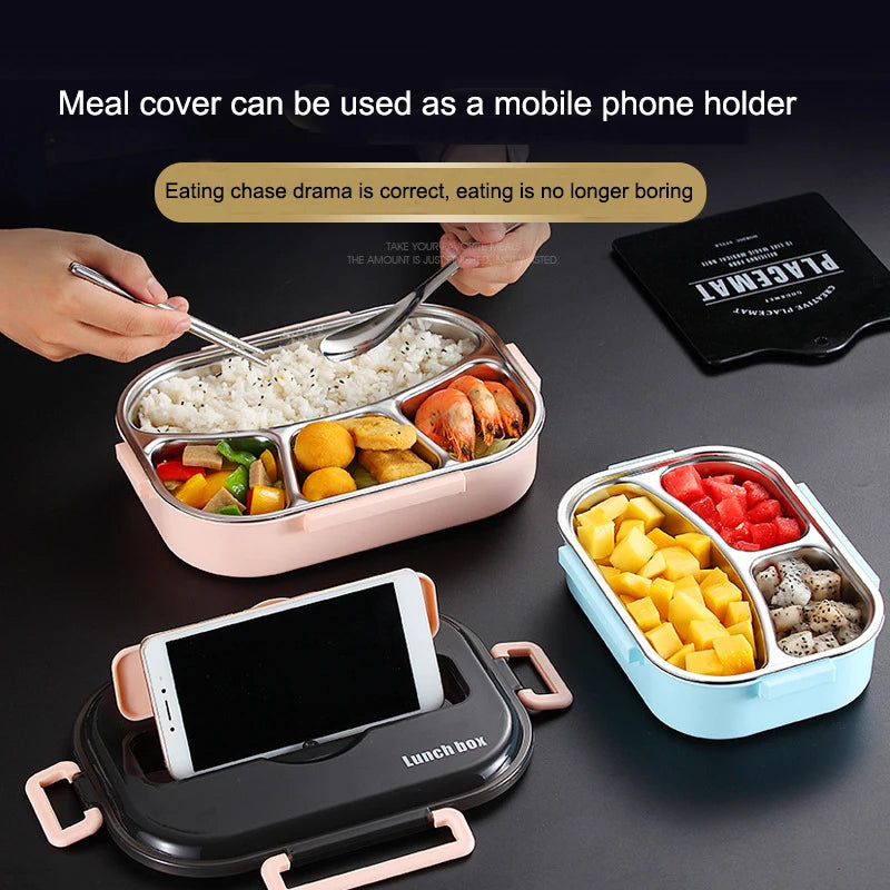 Heated Lunch Box for Kids Heated Bento Stainless Steel Lunch Box Thermos Container for Food Container Heated Bento Box Lunchbox
