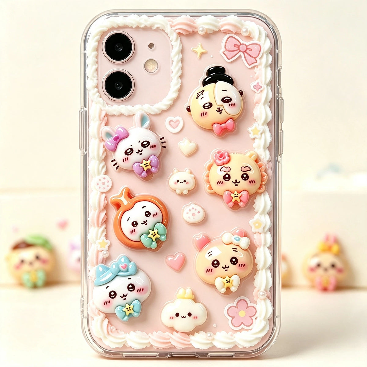 20PCS CHIIKAWA DIY Art Charm 3D Resin Kawaii Handmade Cream Glue Phone Cases Key Rings Shoe Buckles Hair Clips Decor Accessories