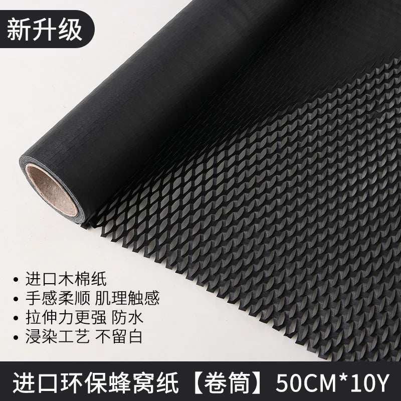 Honeycomb Mesh Embossed Paper Floral Art Bouquet Flower Arrangement Gift Wrapping Material Waterproof Designer High Quality