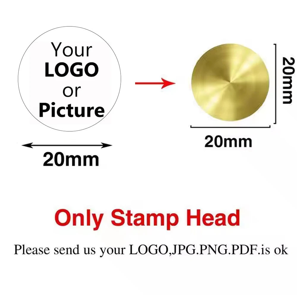 Custom Brass Wax Seal Stamp – Personalized Logo Head in 25–50mm