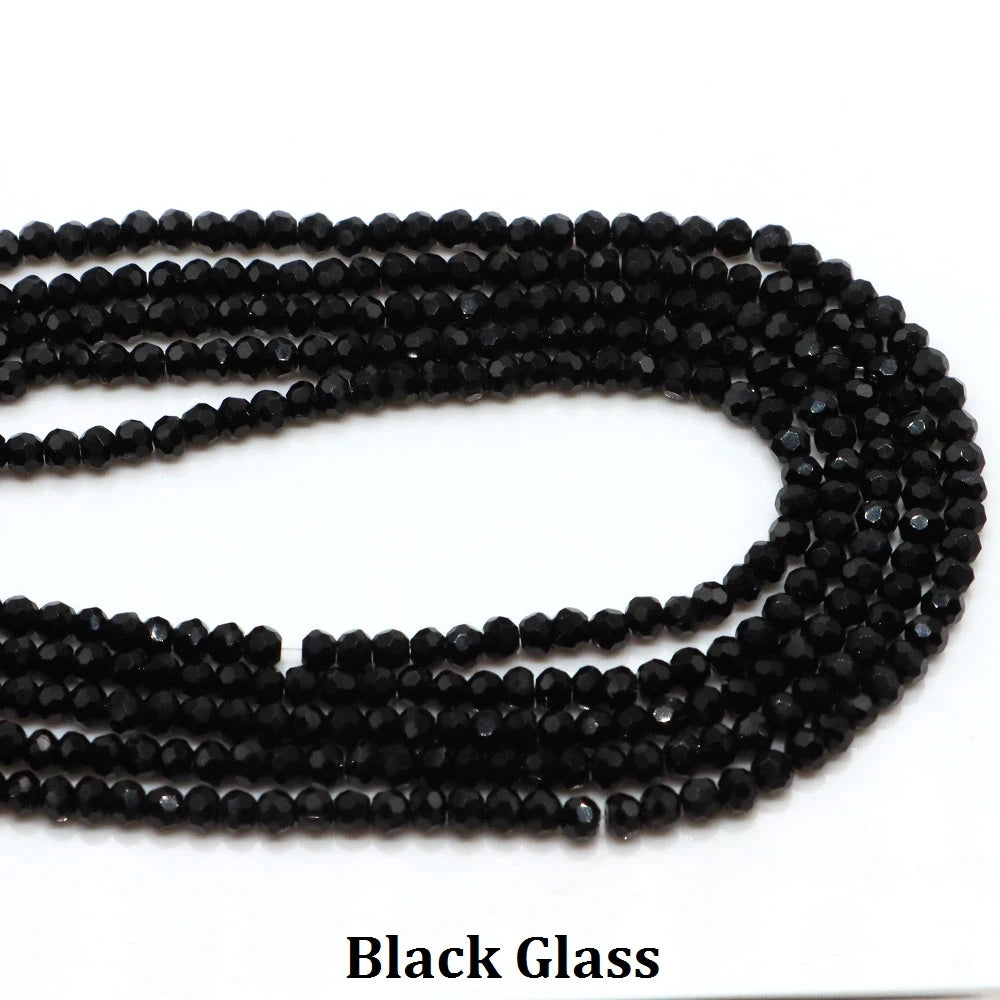 2 3mm Natural Faceted Amethyst Garnet Tourmaline Gem Stone Beads Round Mineral Bead for Jewelry Making DIY Bracelet Accessories