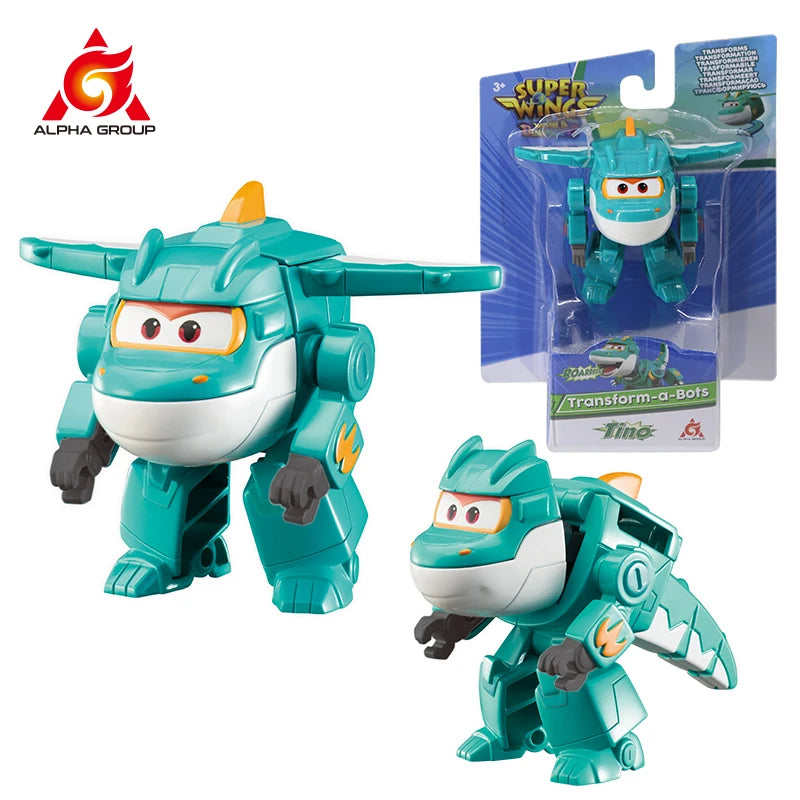 Super Wings Mini Dizzy Transform Robot to Plane in 3 Steps 2 Inches Deformation Action Figures 2Modes Transforming Kid Toy