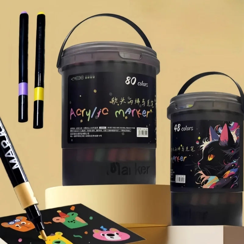 Soft Head Acrylic Painting Pen Color Art Pen Handmade Elementary School Student Carry-on