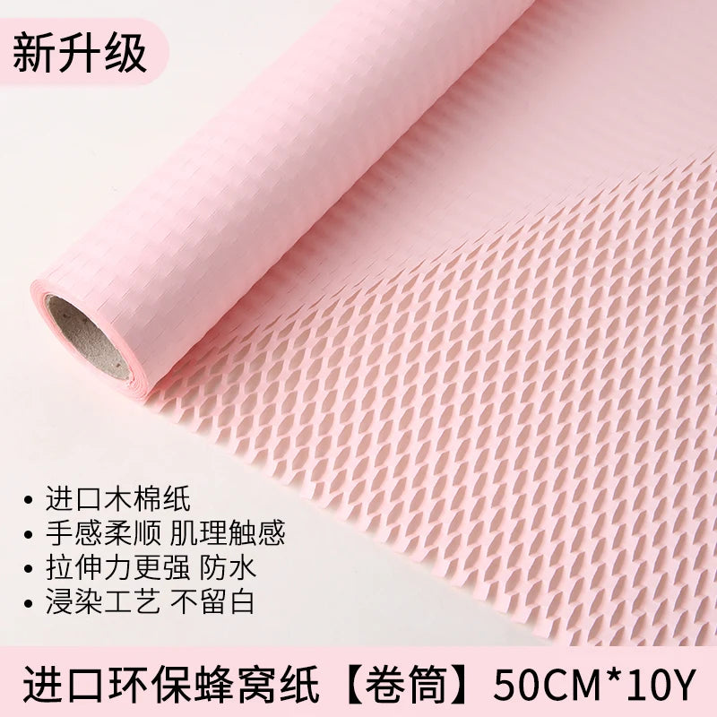 Honeycomb Mesh Embossed Paper Floral Art Bouquet Flower Arrangement Gift Wrapping Material Waterproof Designer High Quality