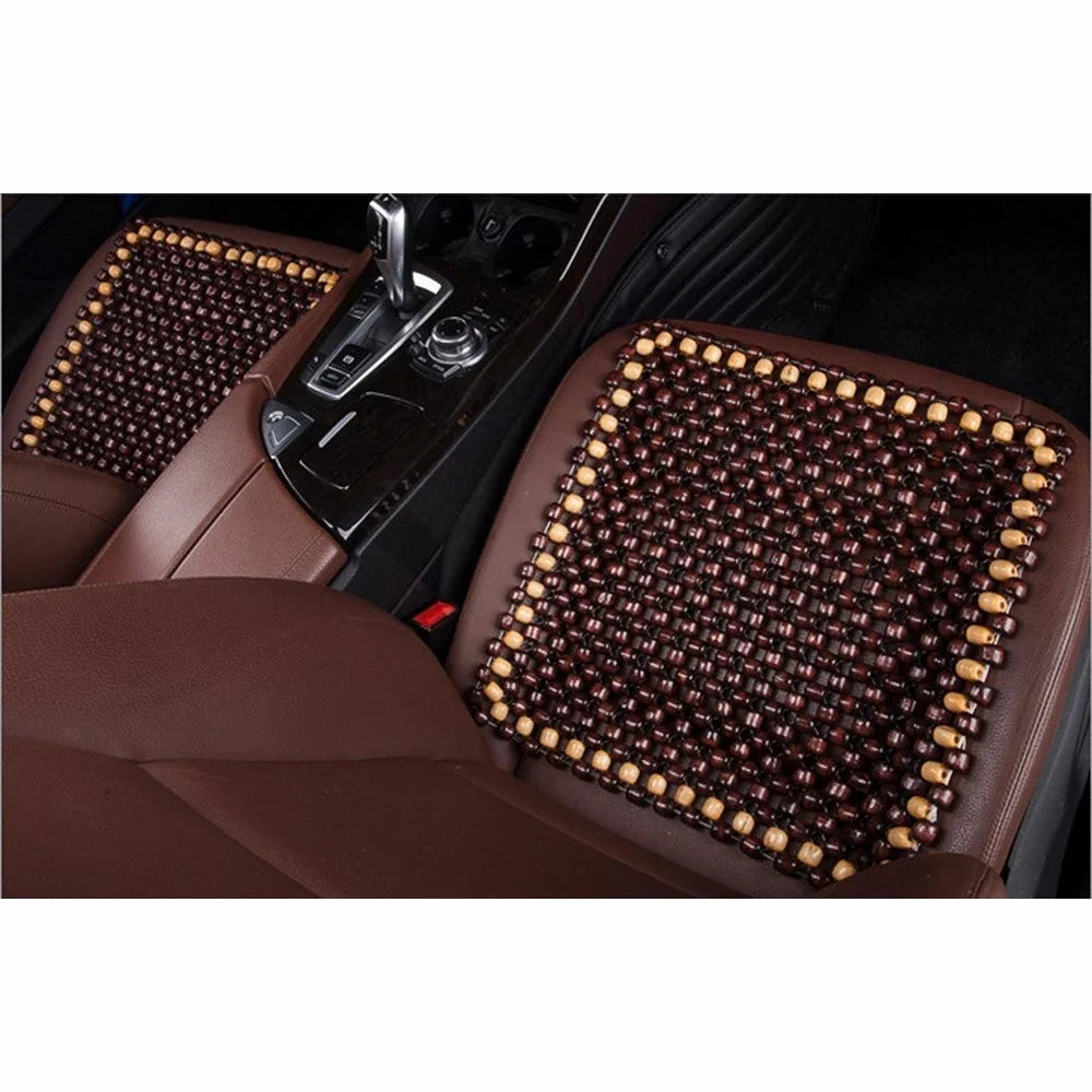 Car Seat Cushion Summer Breathable Cooling Wood Bead Seat Cover Pad Office Massage Cushion Air Ventilation Mesh Mat Cushion Pad