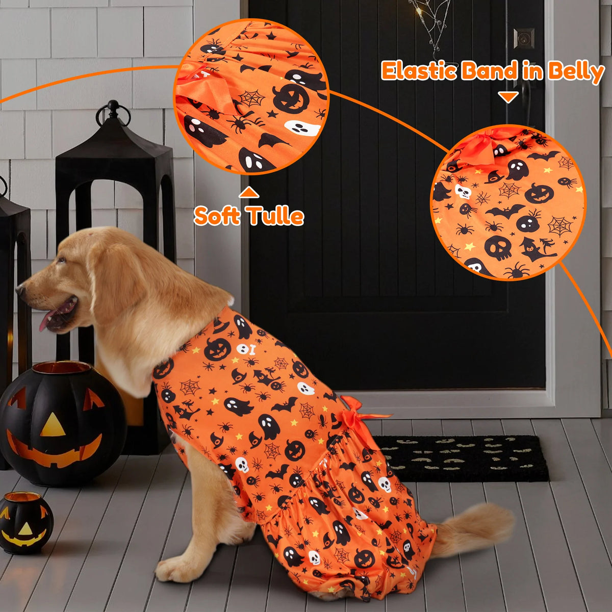Pet Costume Dress for Large Dogs & Cats – Festive Halloween Outfit, XL–6XL