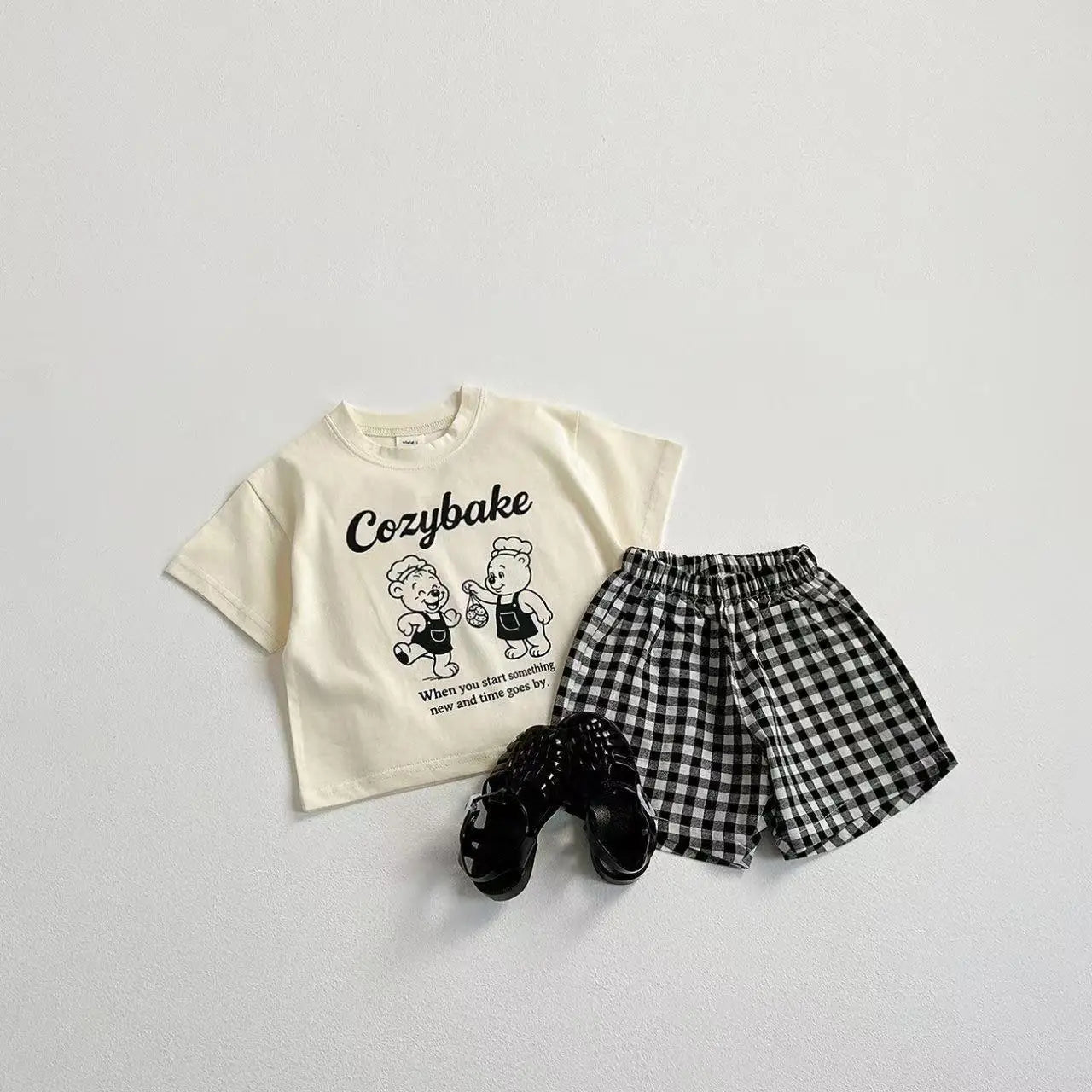 2025 New Summer Clothing Short Sleeve Suit Print Cartoon T-shirt + Shorts Kids Two Piece Set Children's Clothes Casual Tracksuit
