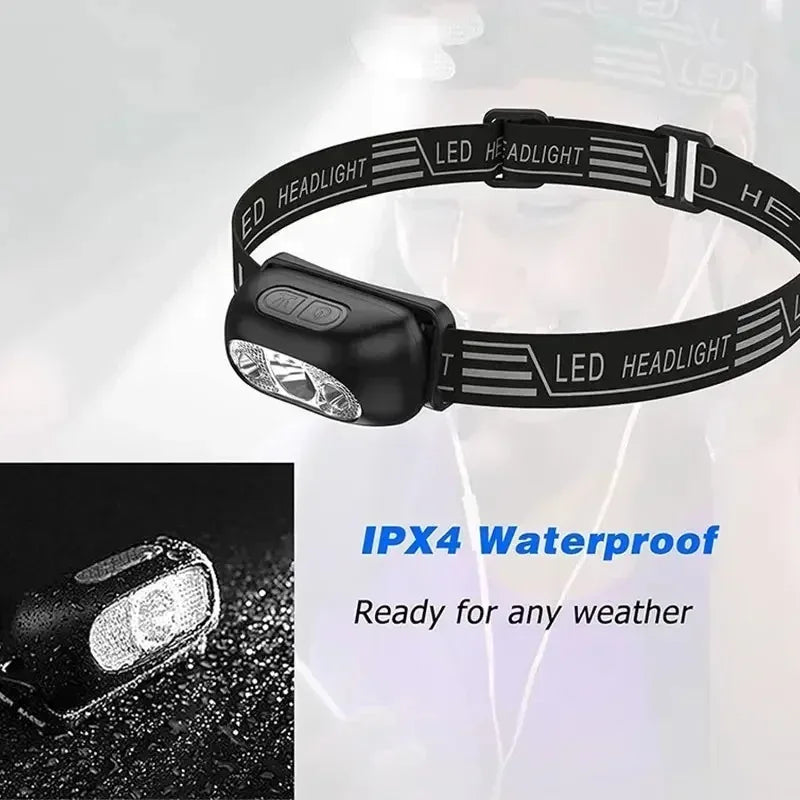 Outdoor Waterproof Camping Mini LED Night Fishing Powerful Torch Head Lamp Strong Light Headlamp Portable LED Sensor Headlamps