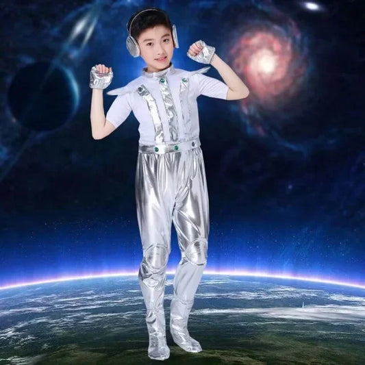 Kids Robot & Space Costume – Futuristic Alien Performance Outfit for Boys & Girls, 100–170 cm