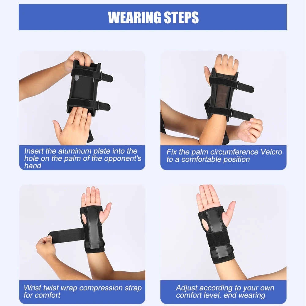 1PCS Adjustable Wrist Brace Night Support for Carpal Tunnel, with Metal Splint, Hand Brace For Pain Relief, Injuries, Sprains