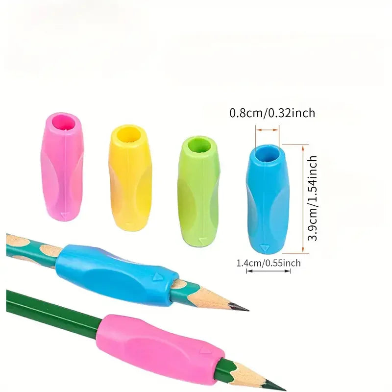 8pcs Silicone Pencil Grips - Ergonomic Adjustable Holders for Kids, Posture Correction, Non-Slip & Durable for School & Office